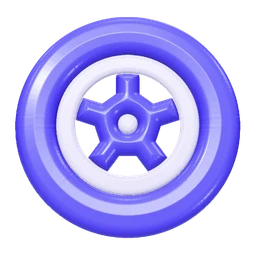 Alloy wheel icon, 3D style