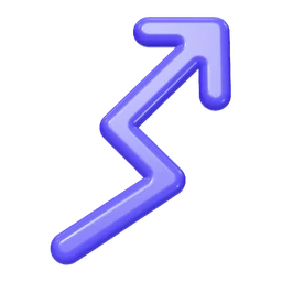 Arrow zigzag icon, 3D style