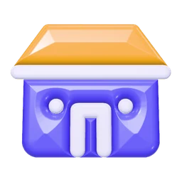 Bungalow icon, 3D style