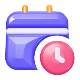 Calendar clock icon, 3D style