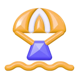 Capsule splashdown icon, 3D style