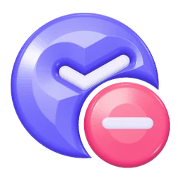 Clock minus icon, 3D style