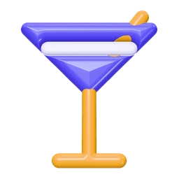 Cocktail icon, 3D style
