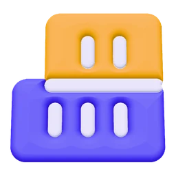 Container stack icon, 3D style