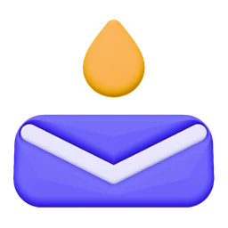 Email drip icon, 3D style