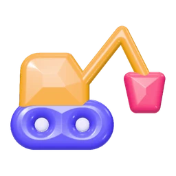 Excavator icon, 3D style