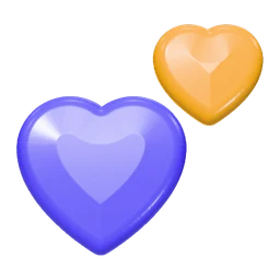 Floating hearts icon, 3D style