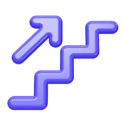 Growth steps icon, 3D style