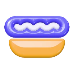 Hot dog icon, 3D style
