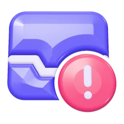 Inbox alert icon, 3D style