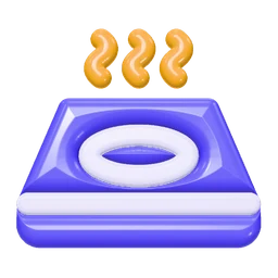 Induction cooktop icon, 3D style