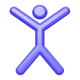 Jumping jacks icon, 3D style