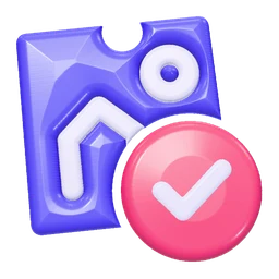 Kids drawing check icon, 3D style