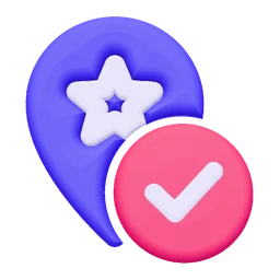 Local seo pin check icon, 3D style