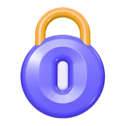 Lock round icon, 3D style