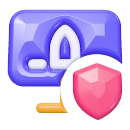 Mission control shield icon, 3D style