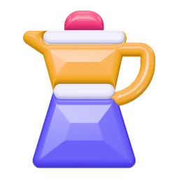 Moka pot icon, 3D style