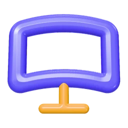 Monitor curved icon, 3D style