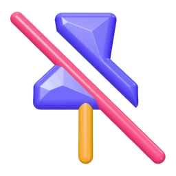 Pin off icon, 3D style