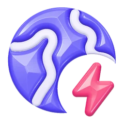 Planet earth bolt icon, 3D style
