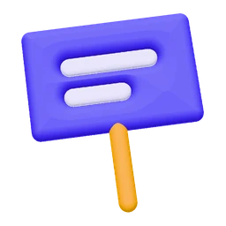 Protest placard icon, 3D style