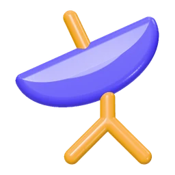 Radio telescope icon, 3D style