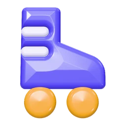Roller skate icon, 3D style