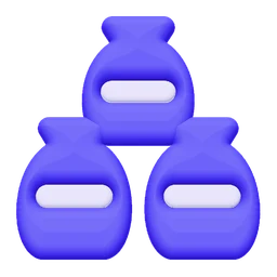 Sack stack icon, 3D style