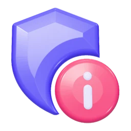 Shield info icon, 3D style