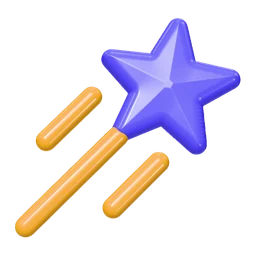 Shooting star icon, 3D style