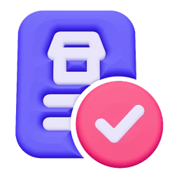 Shop license check icon, 3D style