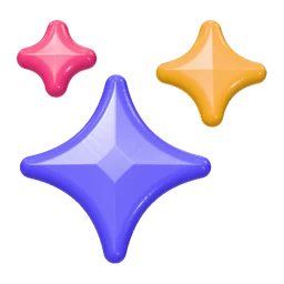 Sparkles icon, 3D style