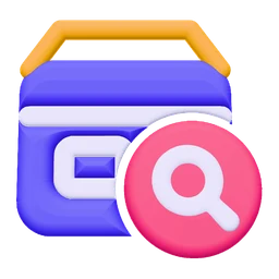 Stock item search icon, 3D style