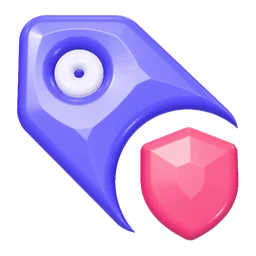 Tag shield icon, 3D style