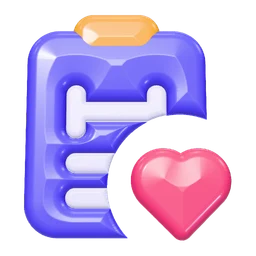Workout plan heart icon, 3D style