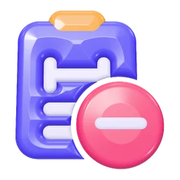 Workout plan minus icon, 3D style