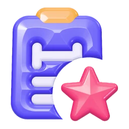 Workout plan star icon, 3D style