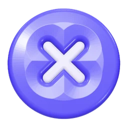 X circle icon, 3D style