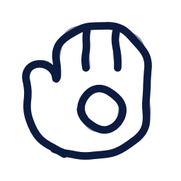 Baseball glove icon, Draw style