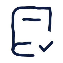 Book check icon, Draw style