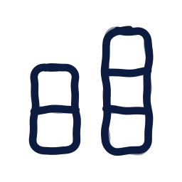 Chart stacked icon, Draw style