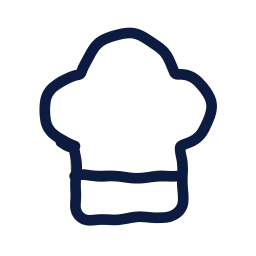 Chef hat icon, Draw style