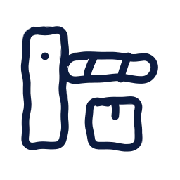 Customs checkpoint icon, Draw style