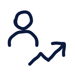 Follower growth icon, Draw style