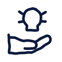Hand holding bulb icon, Draw style