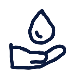 Hand holding water icon, Draw style