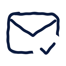 Mail check icon, Draw style