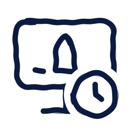 Mission control clock icon, Draw style