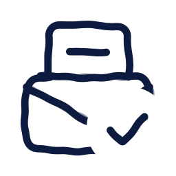 Offer letter check icon, Draw style