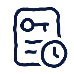 Rent agreement clock icon, Draw style